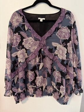 Cato Floral Blouse 18/20W Purple